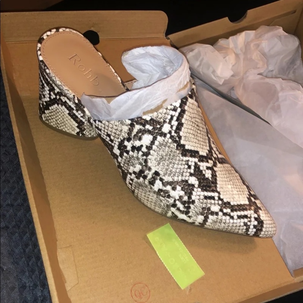 Snake skin mules